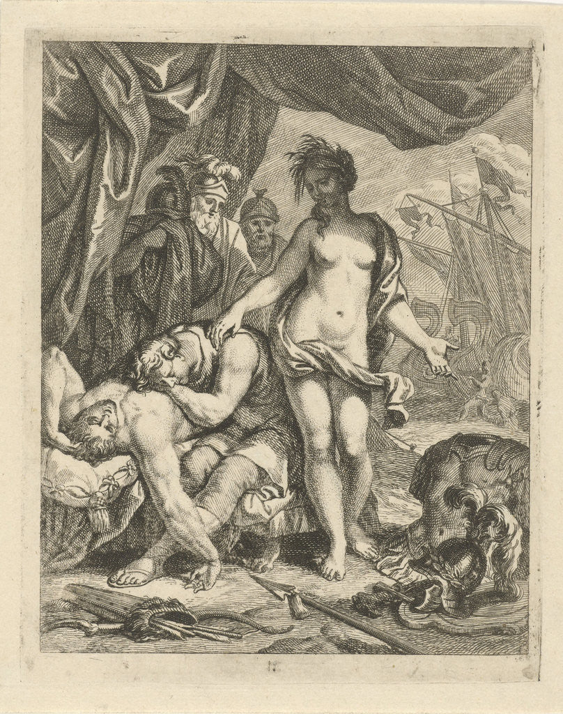 Detail of Achilles mourns the death of Patroclus, J. Alexander Janssens by Victor Honoré Janssens
