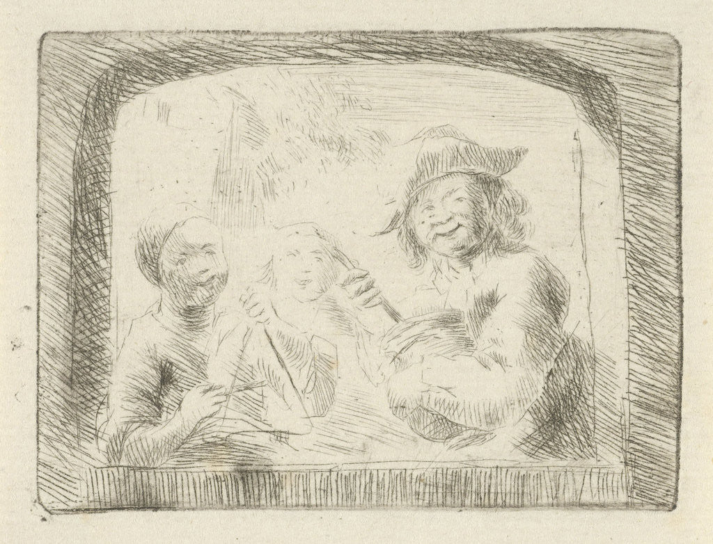 Detail of Rumbler player and two children in a niche by Simon Klapmuts