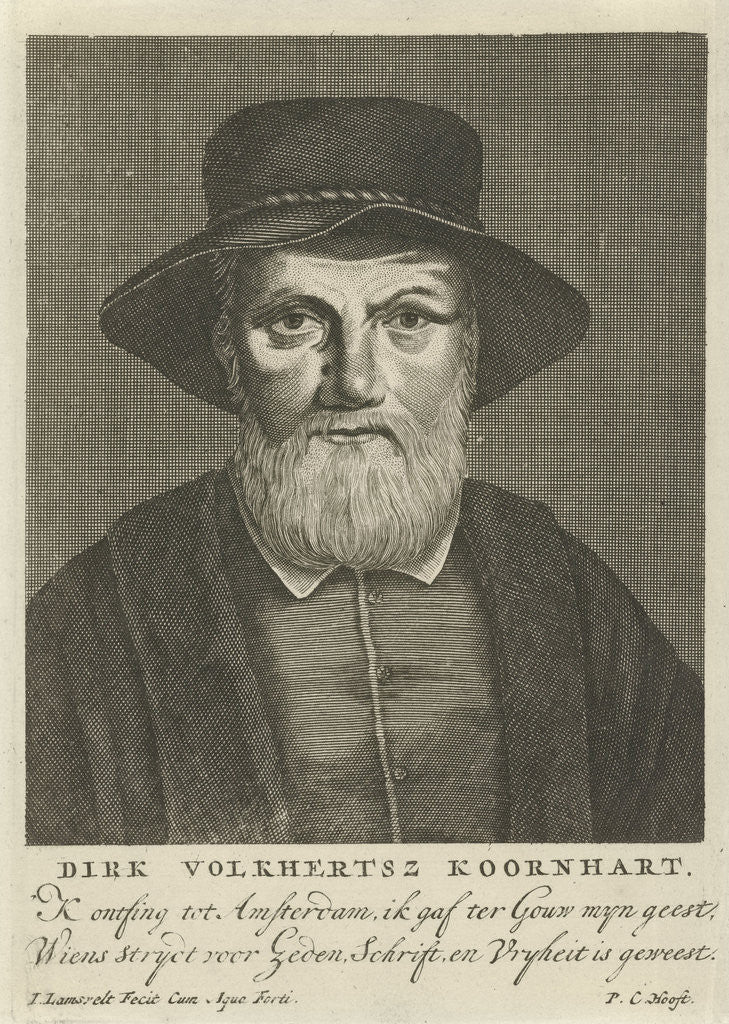 Detail of Portrait of Dirck Volckertsz Coornhert by Pieter Cornelisz Hooft