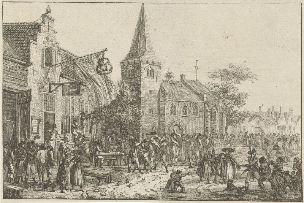 Detail of Figures at a tavern by Dirk Langendijk