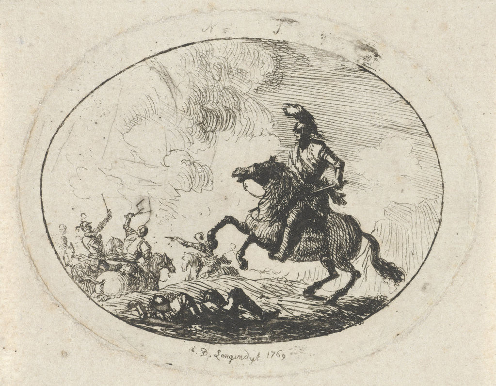 Detail of Battle with riders by Dirk Langendijk