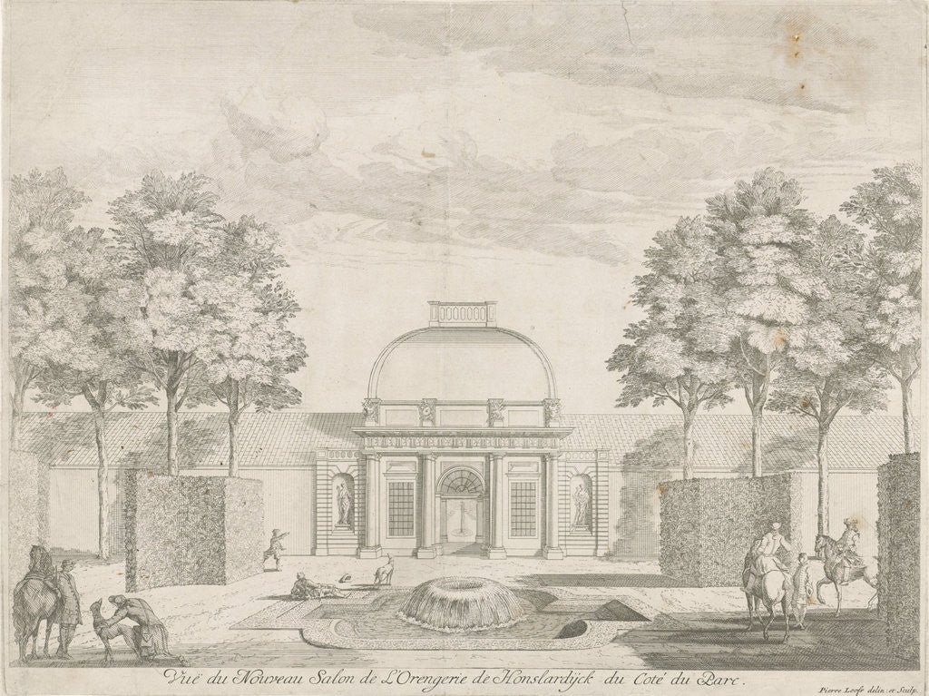 Detail of Orangery Honselersdijk, seen from the park by Pieter Loofs