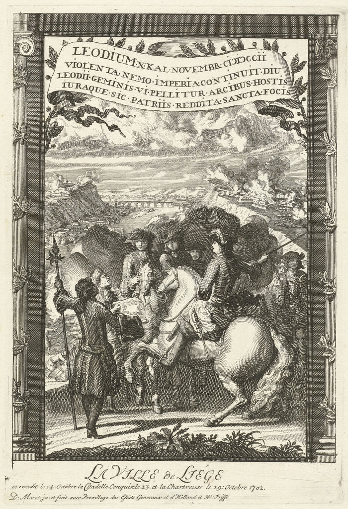 Detail of Siege of Liege, 1702 Belgium by Daniël Marot I