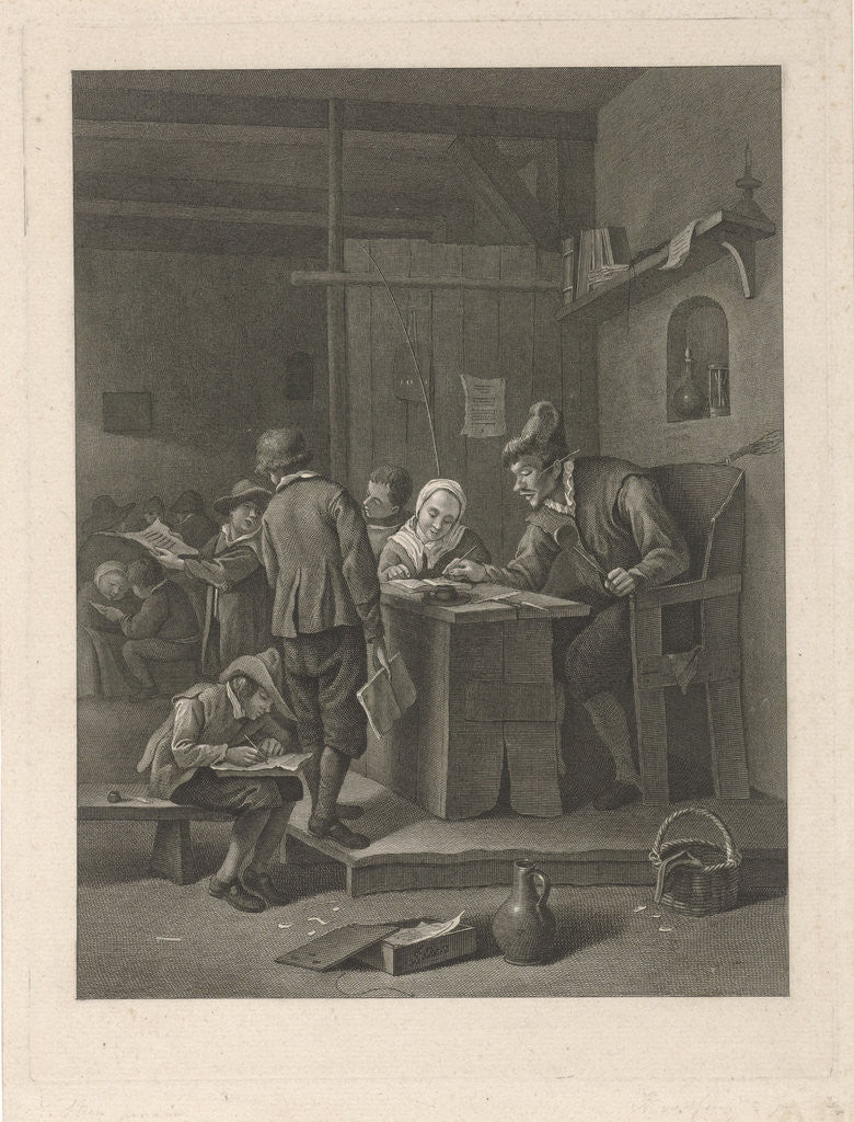 Detail of Class Room with a teacher and children by Noach van der Meer II