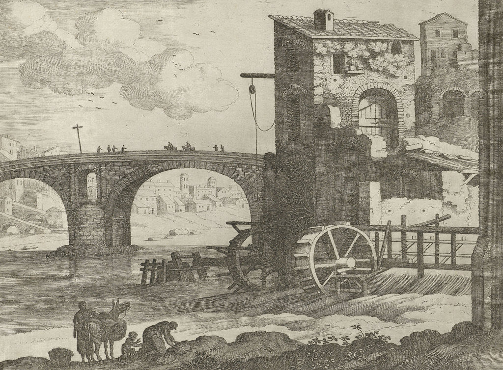 Detail of bridge and watermill by Antoine Bonenfant