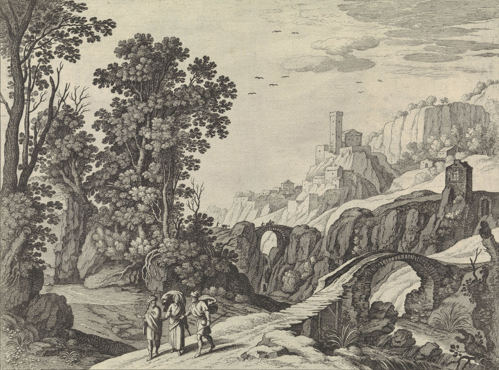 Detail of Landscape with the Emmaus by Anonymous