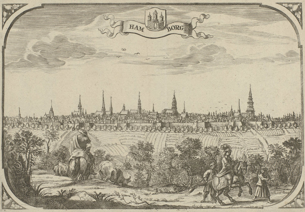 Detail of View of the city of Hamburg, Germany by Adriaen Oudendijck