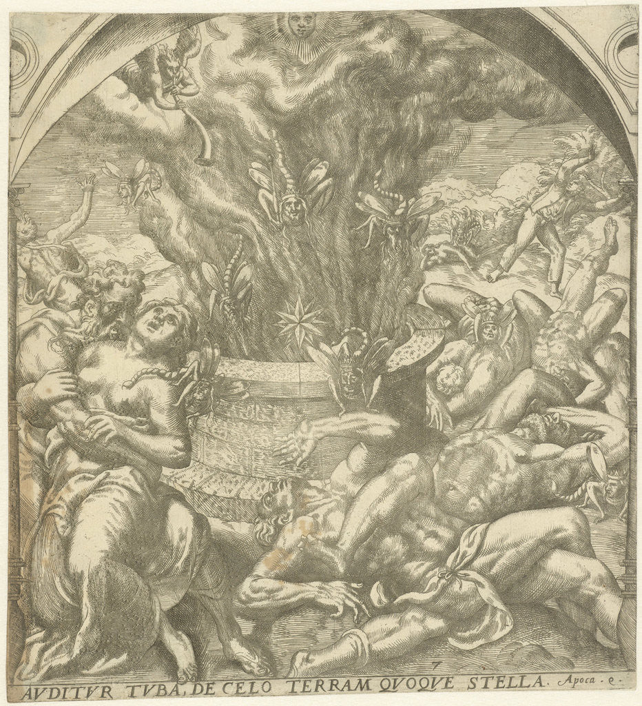 Detail of Locusts Plague after the fifth trumpet by Gerard P. Groenning