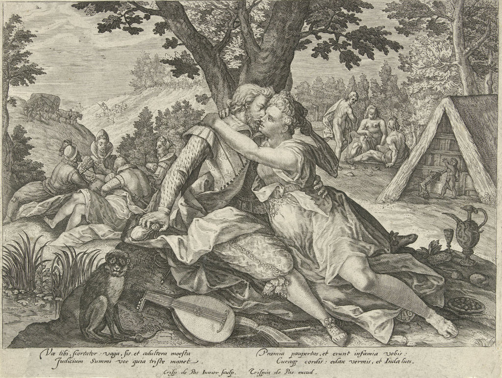 Detail of Warning against adultery by Crispijn van de Passe I