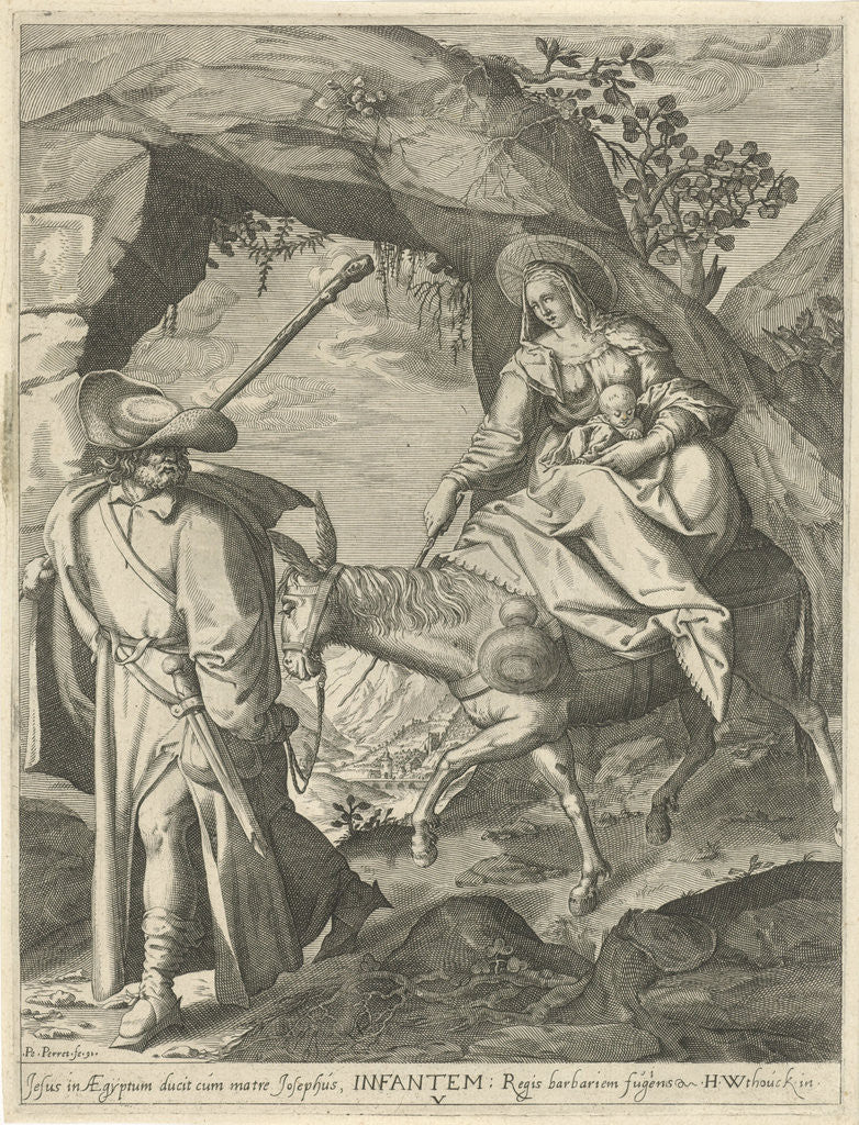 Detail of Flight into Egypt by Pieter Perret