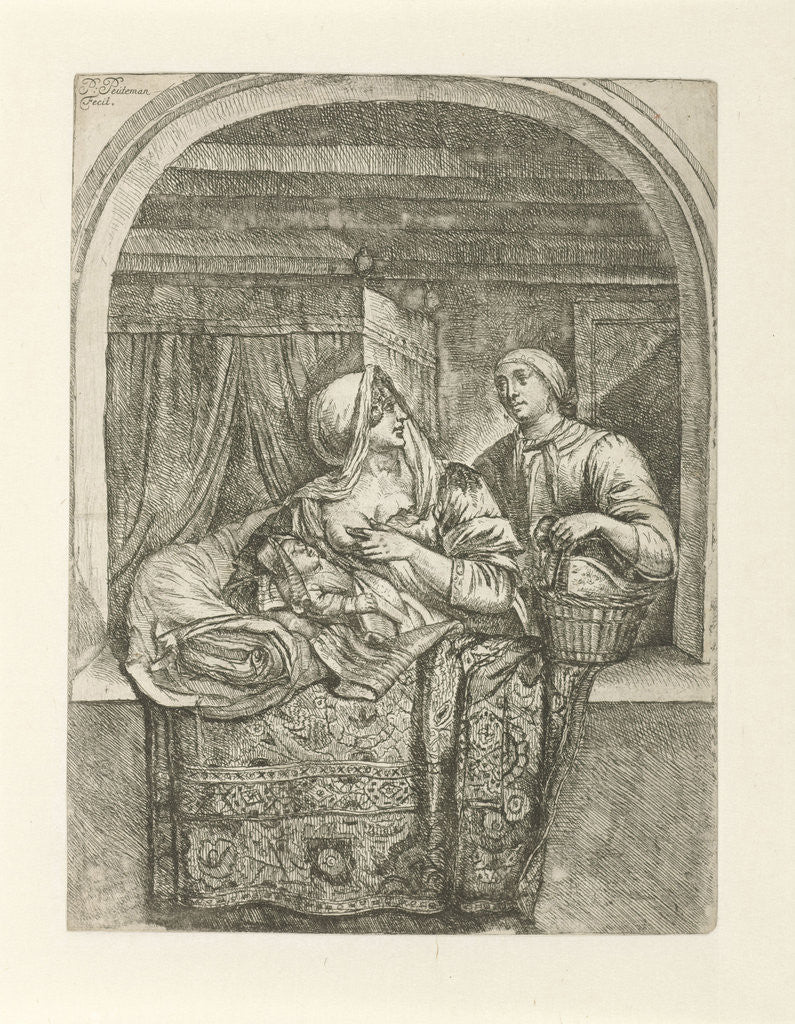 Detail of Woman breastfeeding her child by Pieter Peutemans