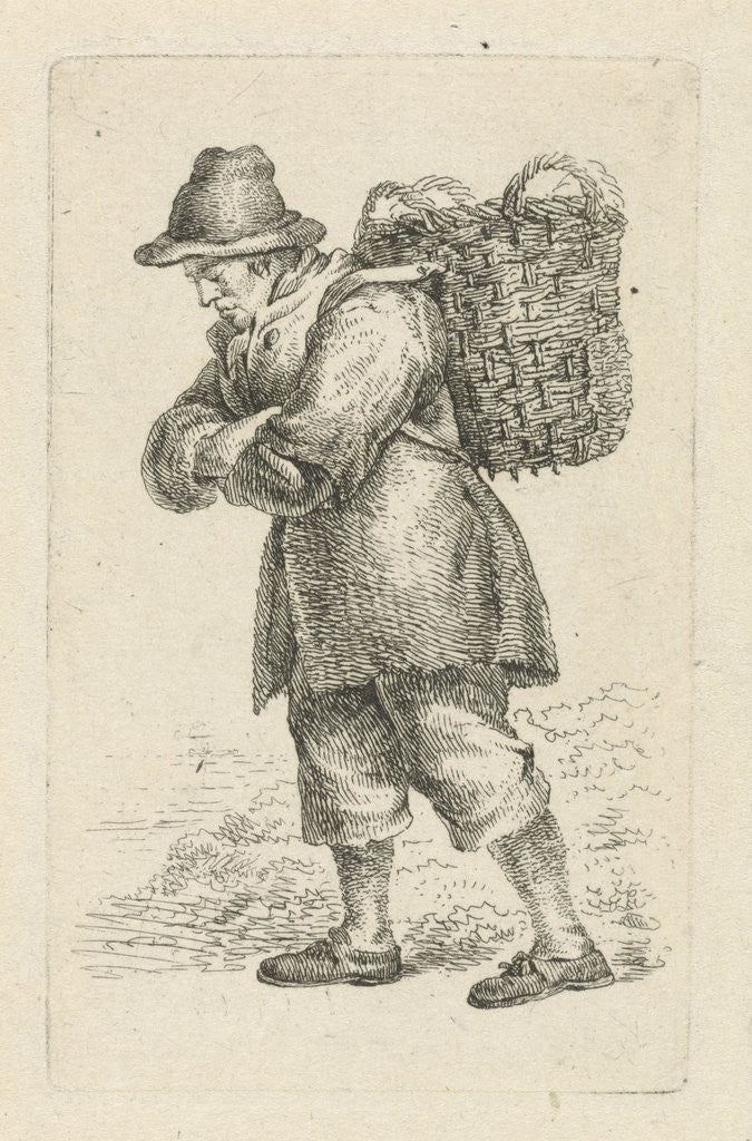 Detail of Fishmonger, with basket on the back by François Joseph Pfeiffer II