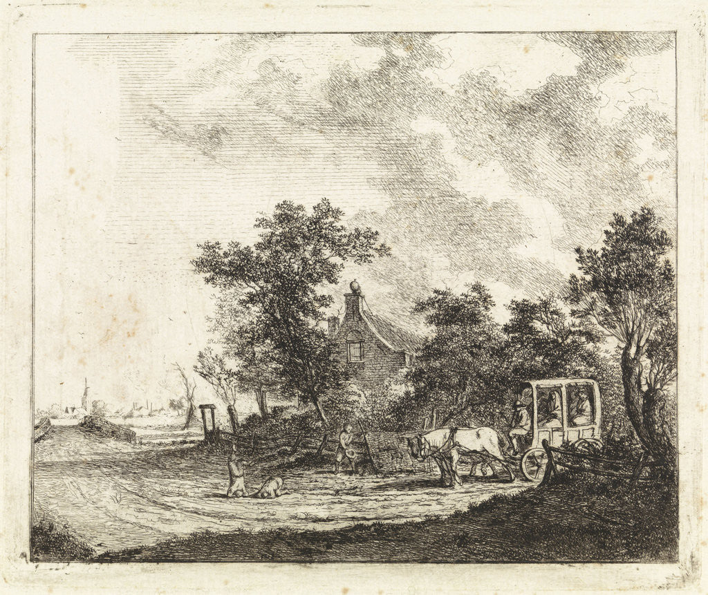 Detail of Horse and carriage for a house by Johannes Huibert Prins