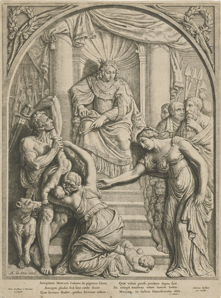 Detail of Judgment of Solomon, Hubert Quellinus by Arnoldus Montanus