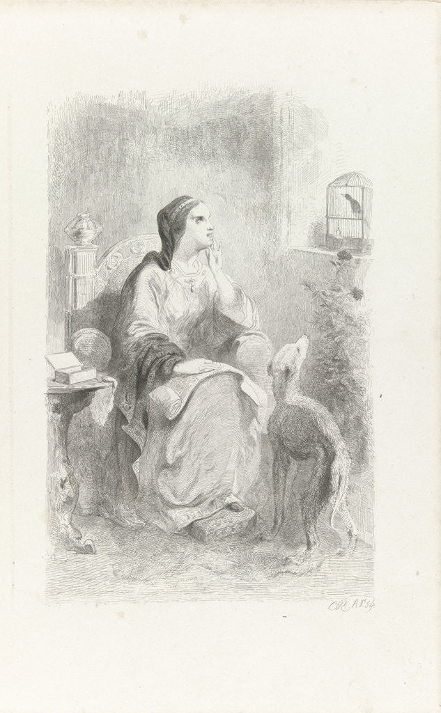 Detail of Helene looking through a window by Charles Rochussen