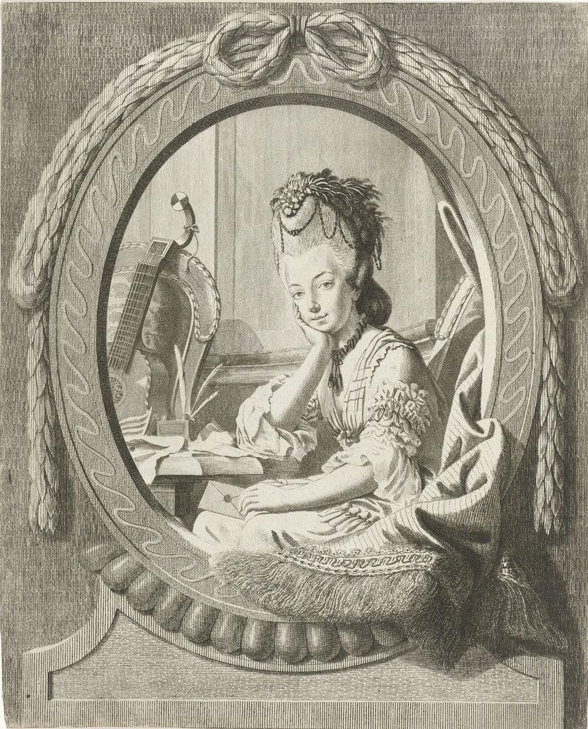 Detail of Young woman with a letter by Theodorus de Roode