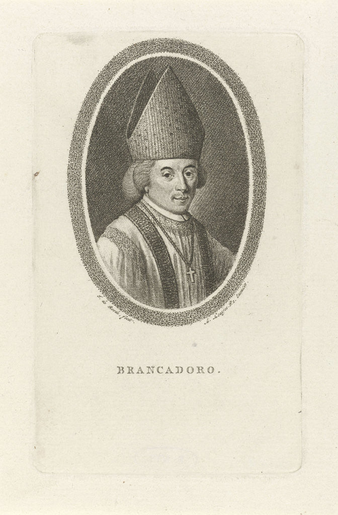 Detail of Portrait of Cesare Brancadoro by Adriaan Pietersz. Loosjes