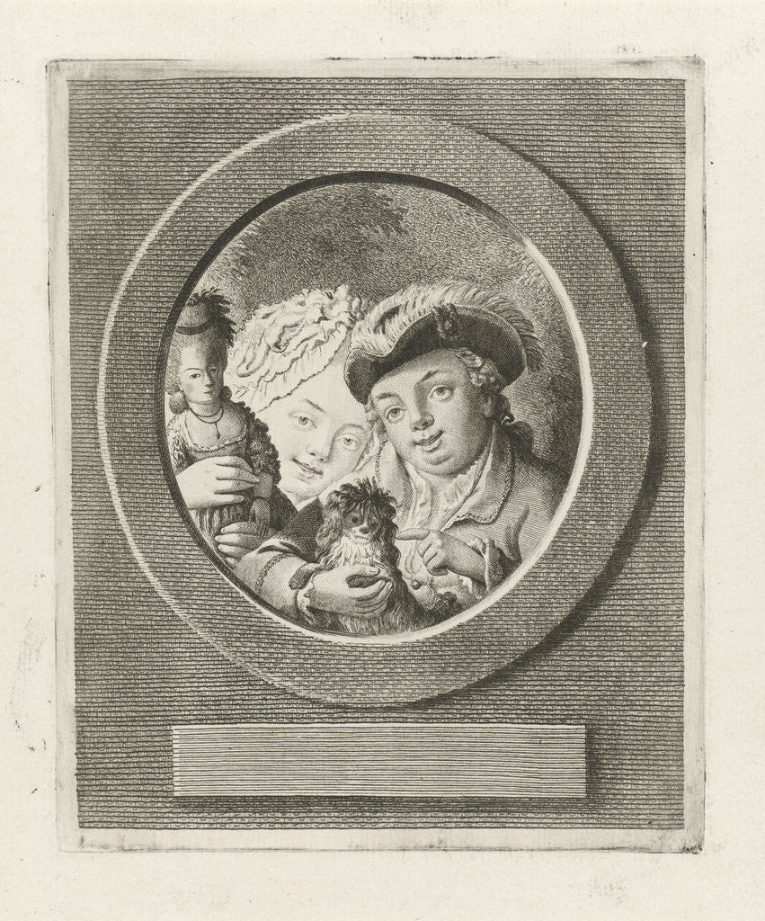 Detail of Portrait of the children of Mr. Neccair. The girl with a doll and the boy with a dog by Theodorus de Roode
