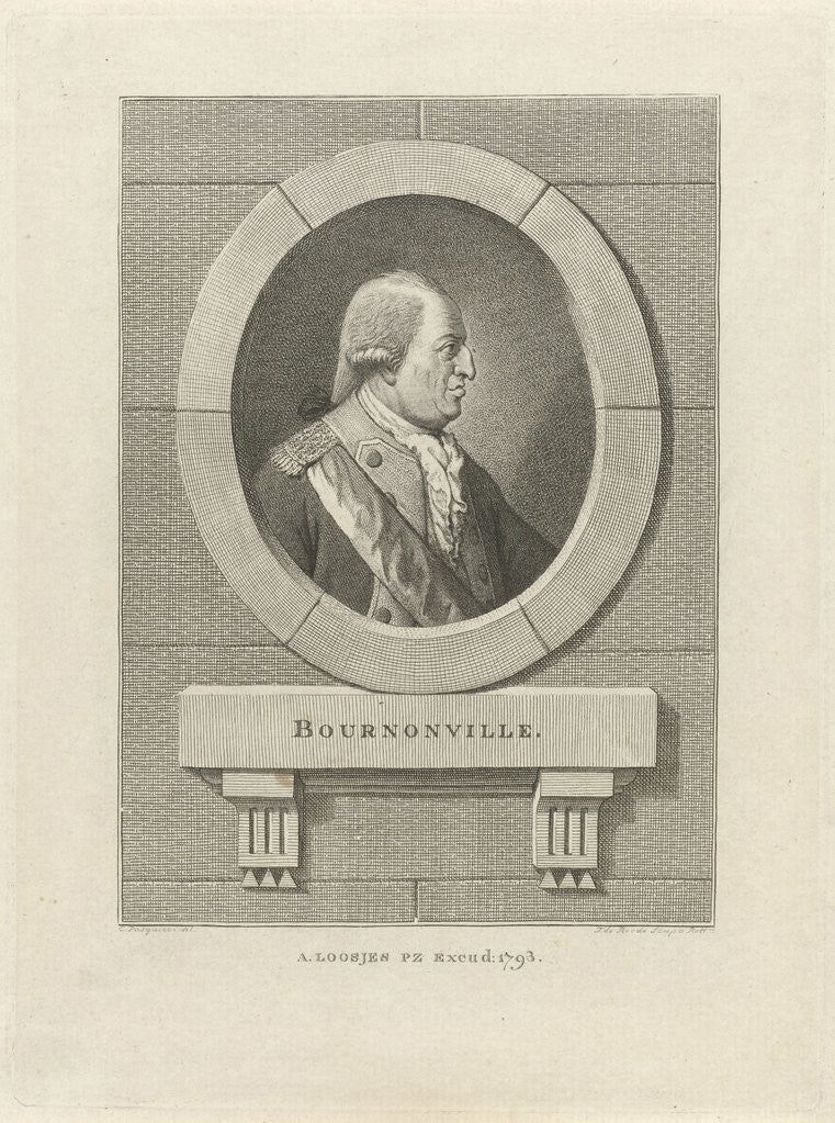 Detail of Portrait of French General Bournonville by Adriaan Pietersz. Loosjes