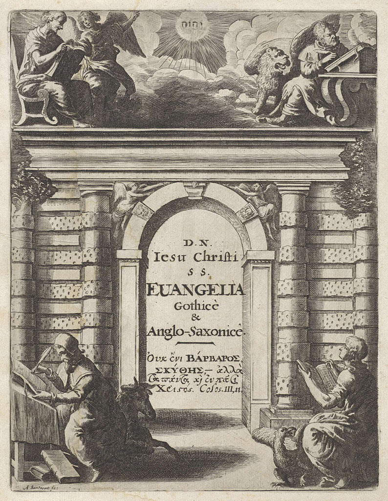 Detail of Four Evangelists around a gateway by Johannes van Esch I