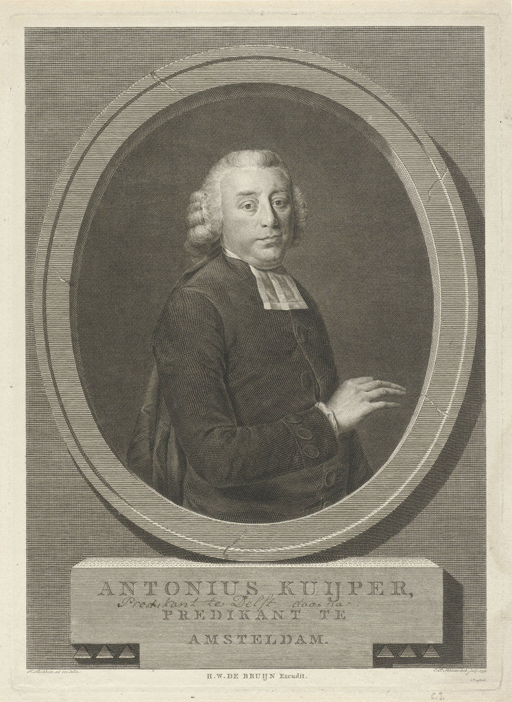 Detail of Portrait of Antonius Kuyper by Hendrik Willem de Bruyn