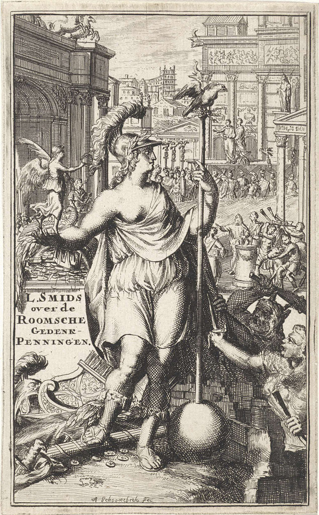 Detail of Personification of the city of Rome by Adriaen Schoonebeek