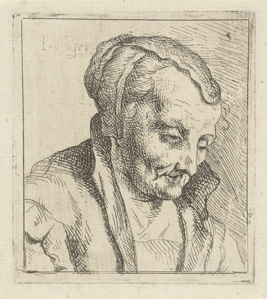 Detail of Portrait of an old woman by Peter Snijers