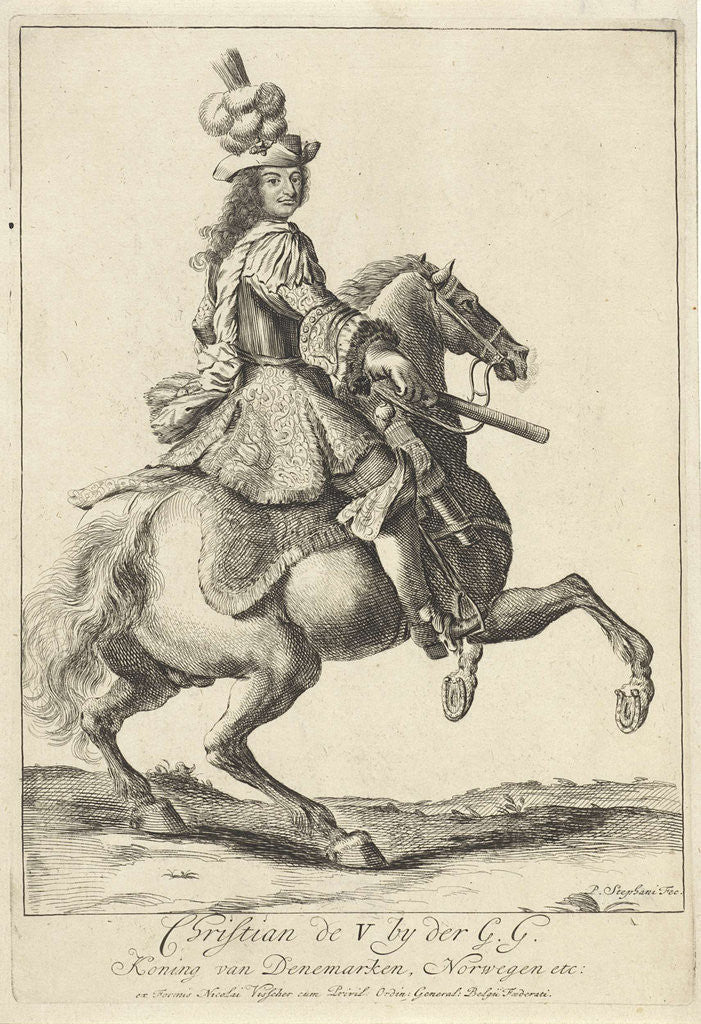 Detail of Equestrian Portrait of King Christian V of Denmark and Norway by Nicolaes Visscher II