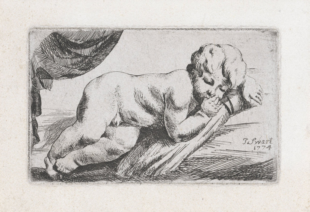 Detail of Reclining nude child by Jan Swart