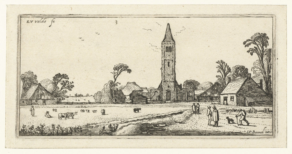 Detail of Hikers on a path to Spaarnwoude by Esaias van de Velde