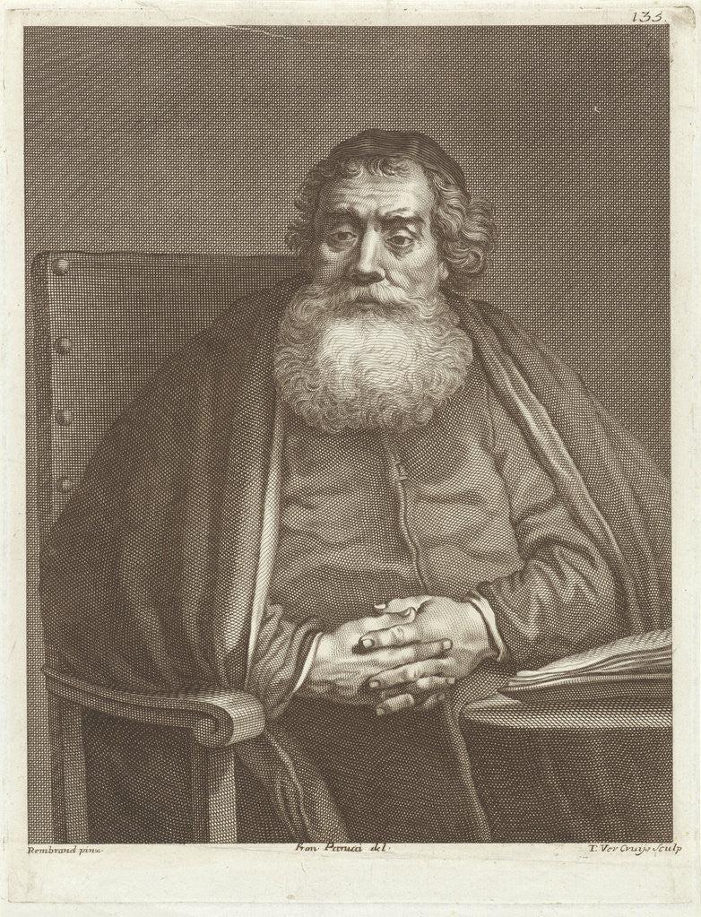 Detail of Seated man with beard by Theodor Vercruys