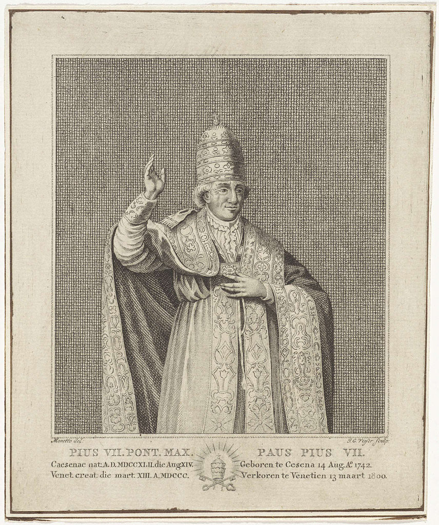 Detail of Portrait of Pope Pius VII by Jan Gerritsz. Visser