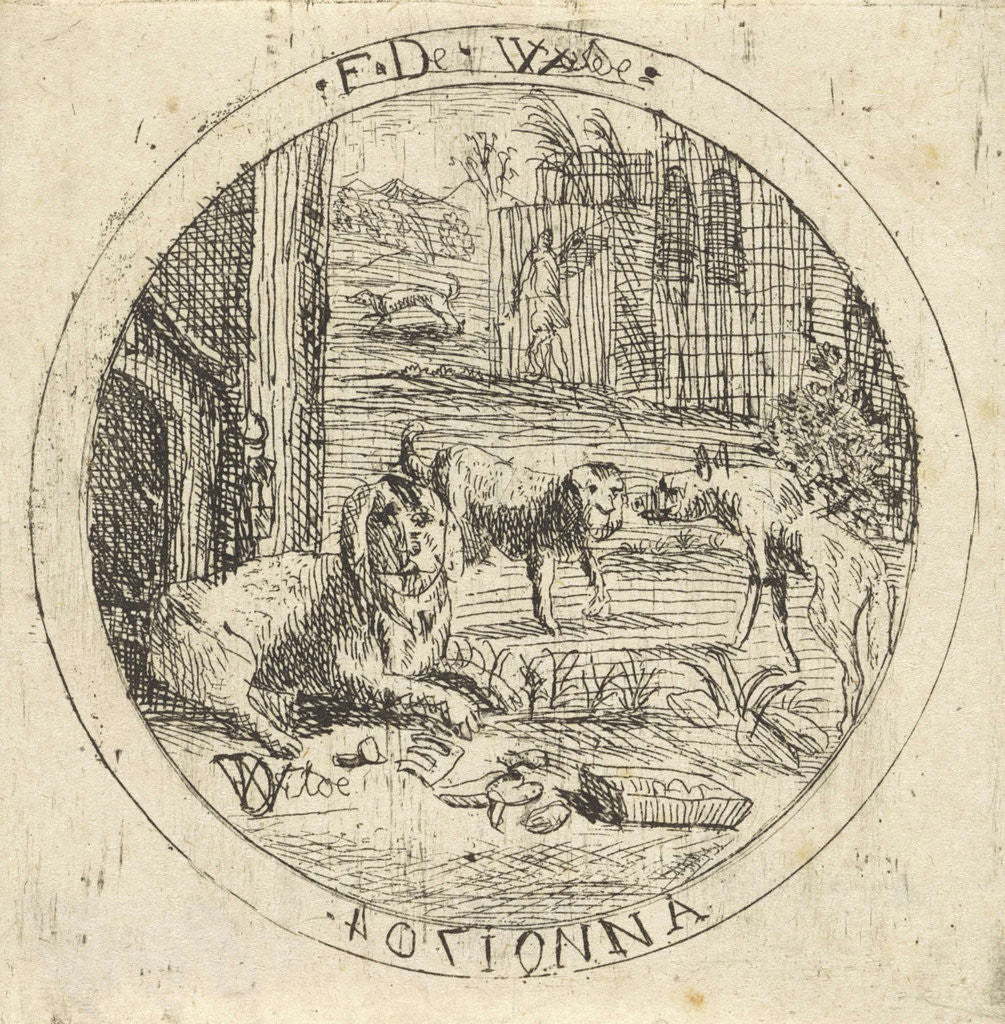 Detail of Dogs in a doghouse, Franz de Wilde by Franz de Wilde