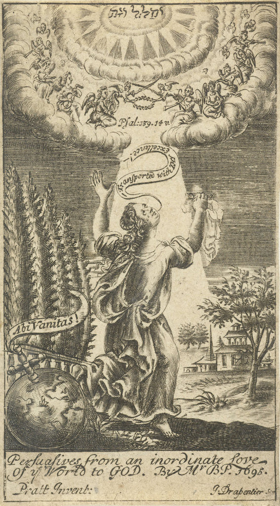 Detail of A woman is taken up to heaven after they rejected the secular authority by Johannes Drappentier