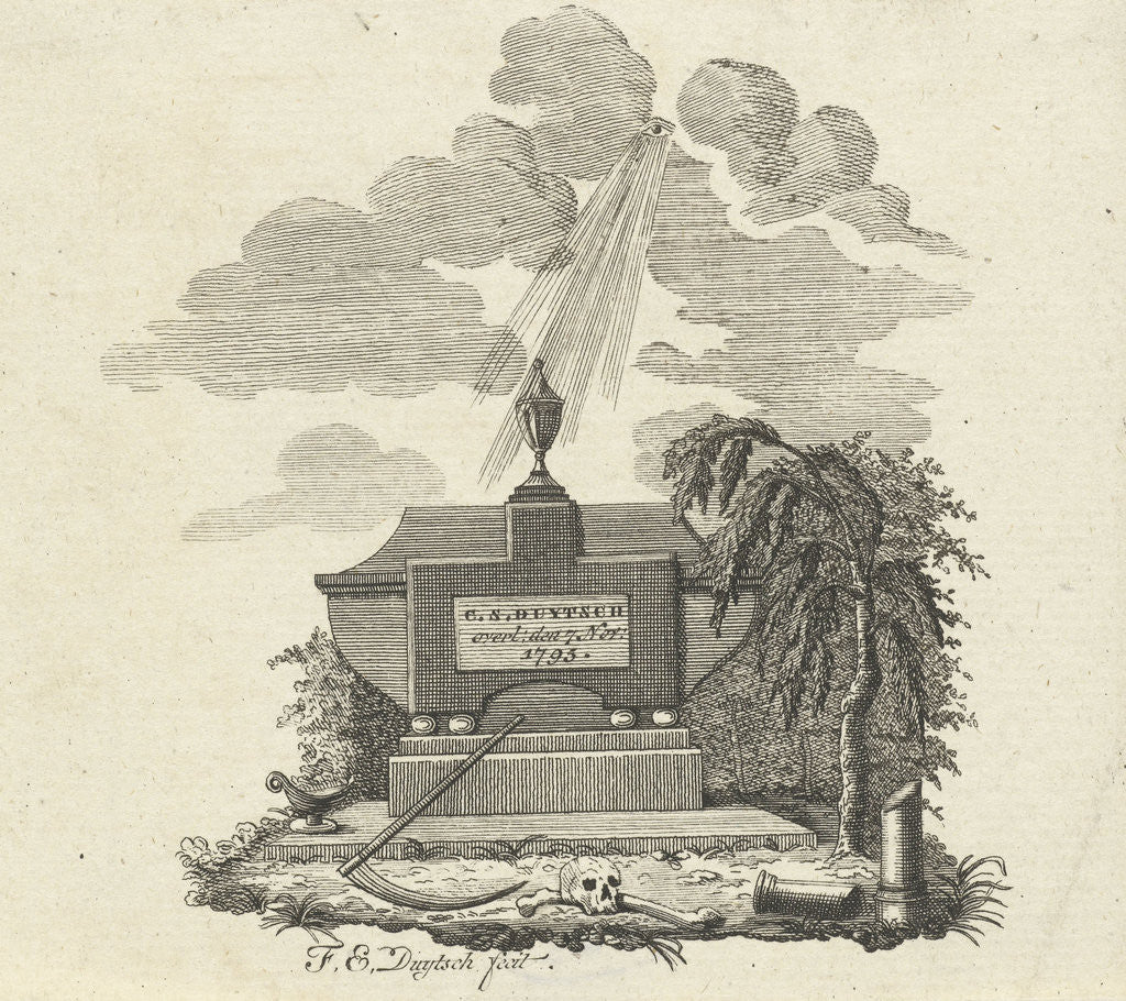 Detail of Gravestone for C. S. Duytsch deceased November 7, 1795 by F.E. Duytsch