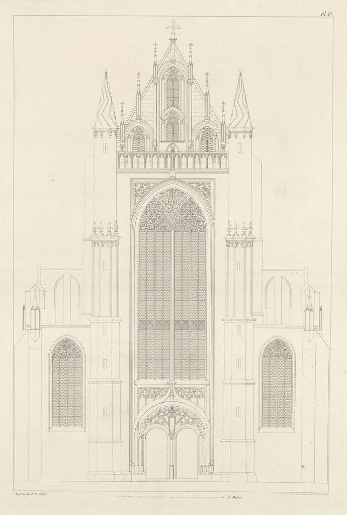 Detail of North Portal of the Highland church in Leiden by Alphonse Pierre Giraud