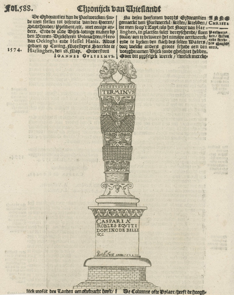 Detail of Border stone with the god Terminus by Joannes Lamrinck