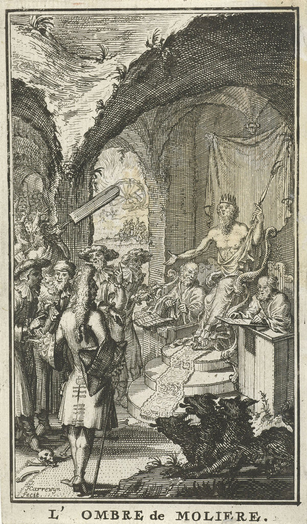 Detail of Molière for the judges of Pluto by Jacobus Harrewijn