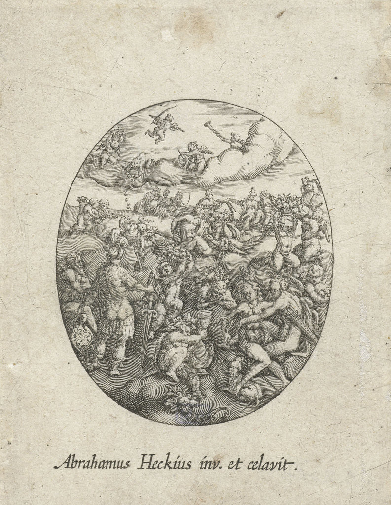 Detail of Oval with the Olympian gods in the clouds by Christoffel van Sichem I