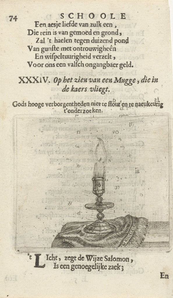 Detail of Mosquitoes around a candle by Arnold Houbraken