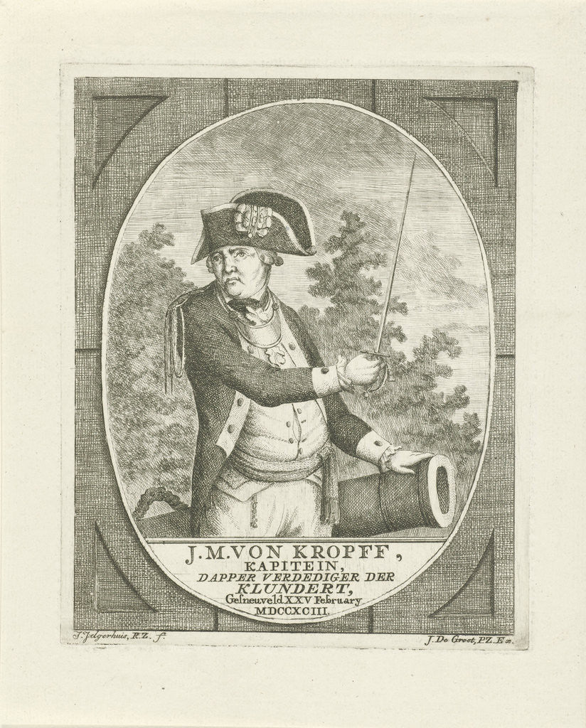 Detail of Portrait of Maurice Joachim von Kropff by Jan de Groot Pz.