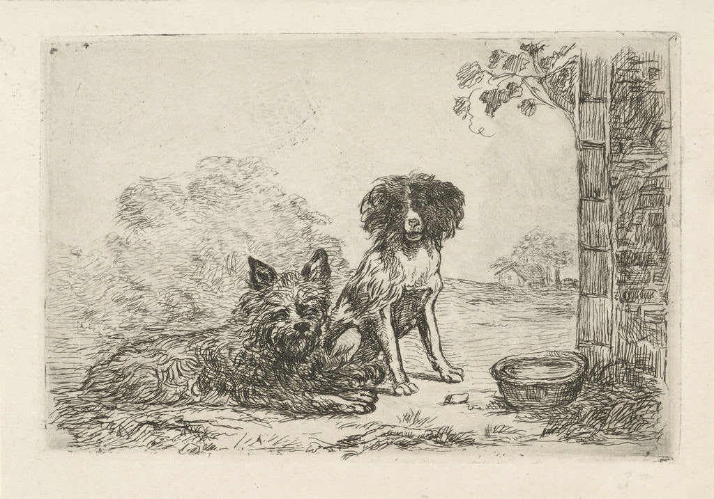 Detail of Two dogs by David van der Kellen II