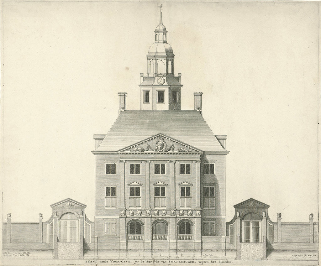 Detail of Swanenburg, the gemeenlandshuis of hoogheemraadschap Rijnland, Halfweg by Jan Matthysz.