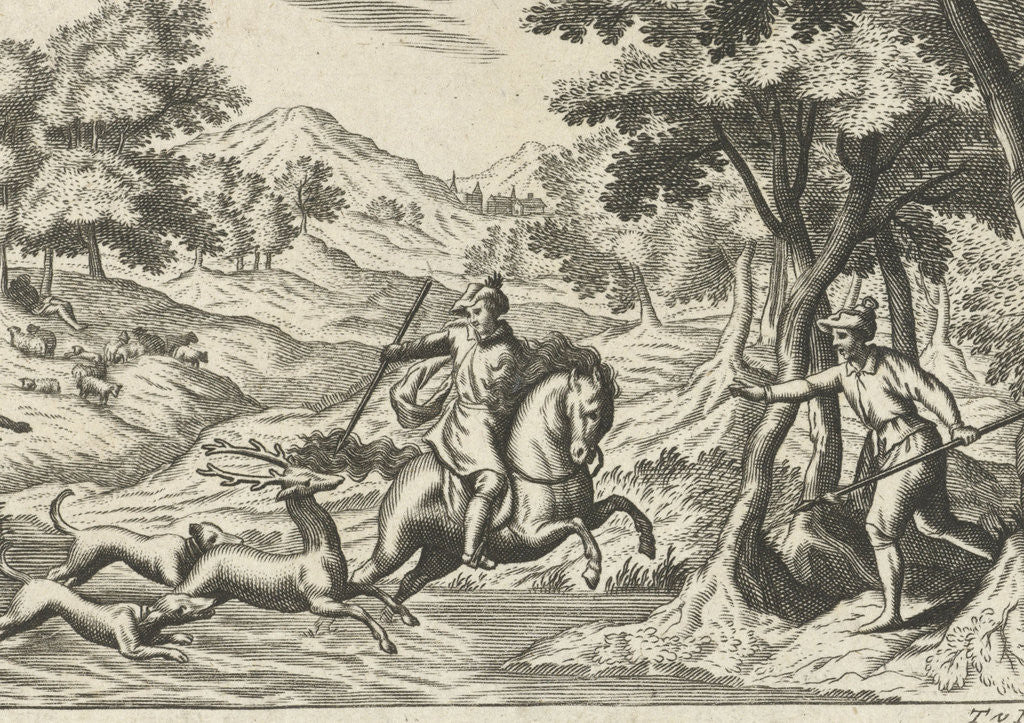 Detail of Deer Hunting by Theodor van Merlen II