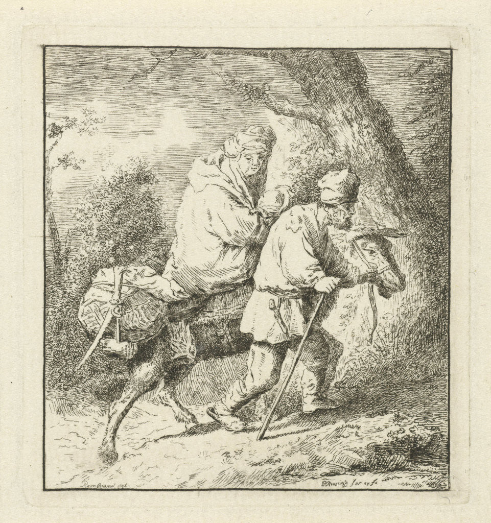 Detail of Flight into Egypt by Rembrandt Harmensz. van Rijn