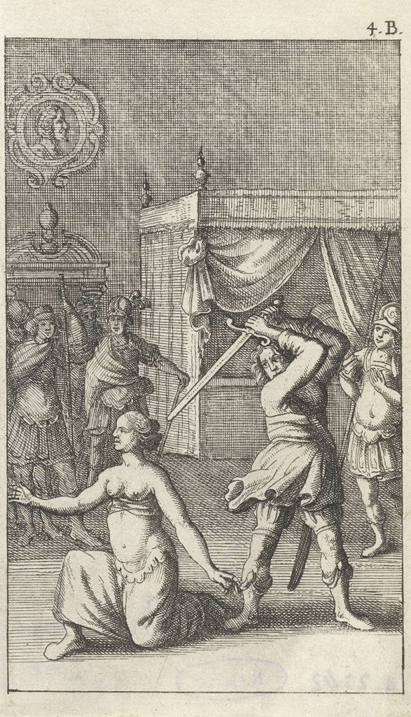 Detail of Woman is decapitated in a bedroom by Gerrit van Goedesberg