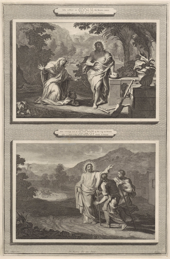 Detail of Two appearances of Christ after the resurrection by Laurens Scherm