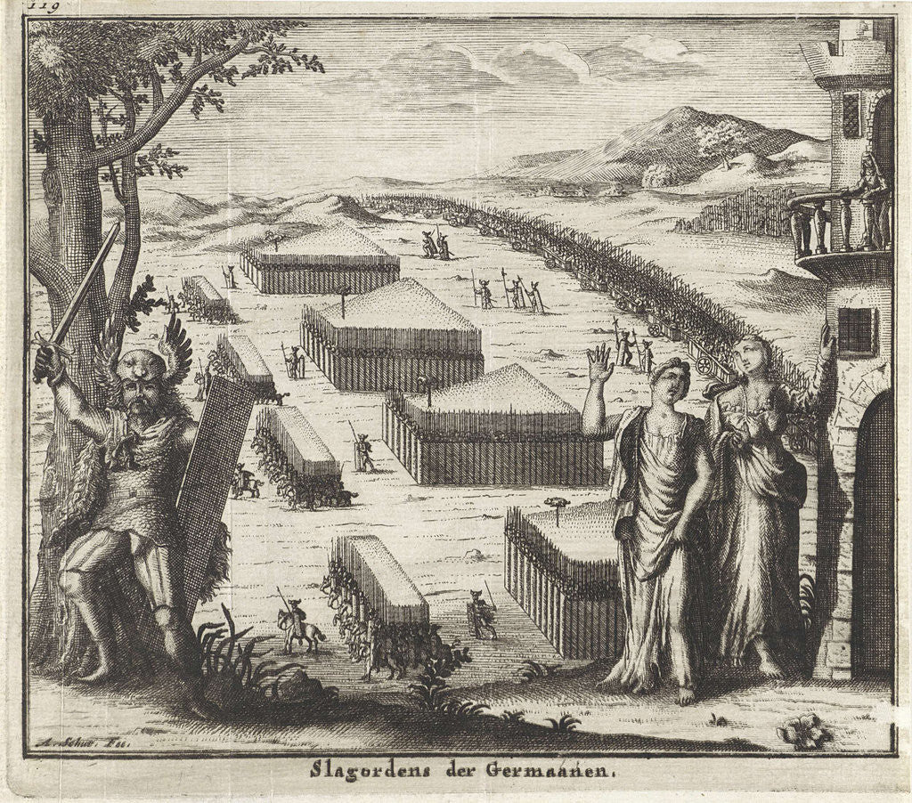 Detail of German army units on the battlefield by Albert Schut