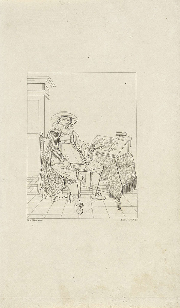 Detail of Portrait of an unknown magistrate by Leonardus Schweickhardt