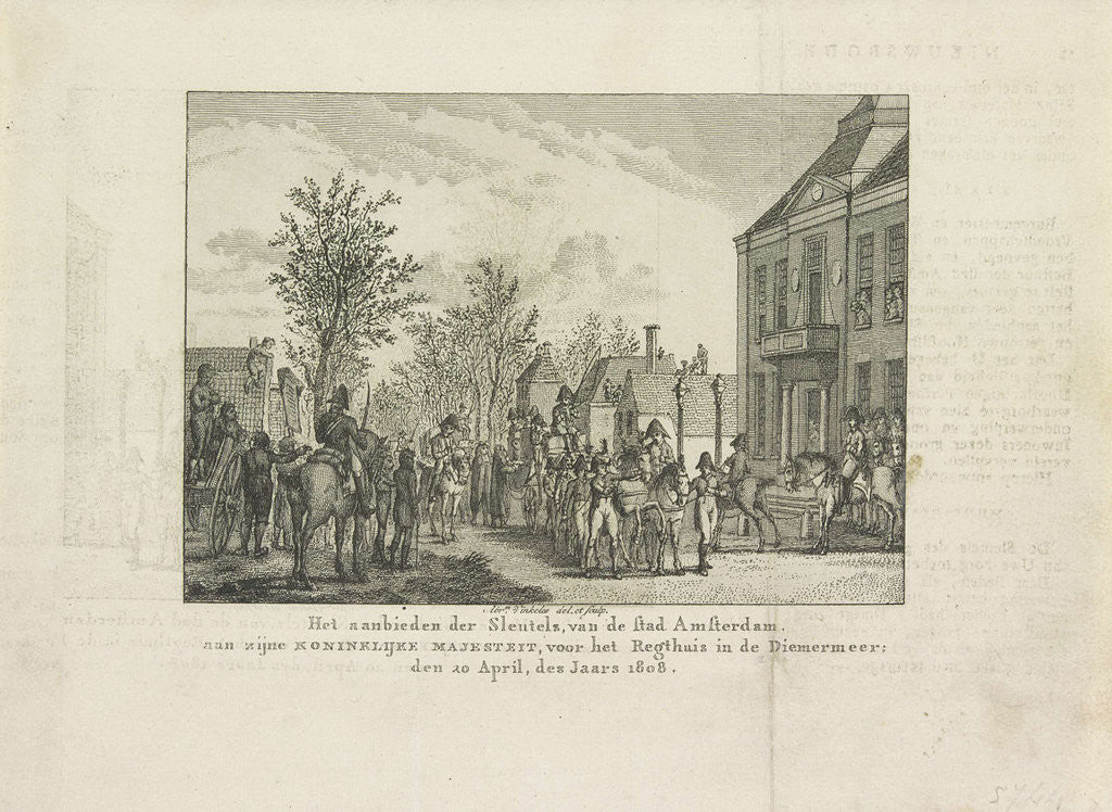 Detail of To offer the keys of the city to Louis Napoleon, 1808 by Abraham Vinkeles